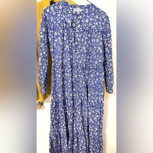 Pink city prints-Chic Blue Floral Maxi Dress